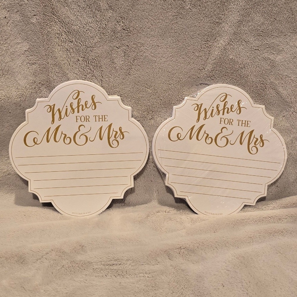 Studio His & Hers Wedding Advice Notepads Gold White Quatrefoil